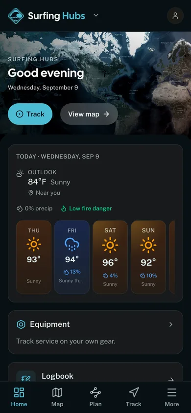 The GoHubs app dashboard